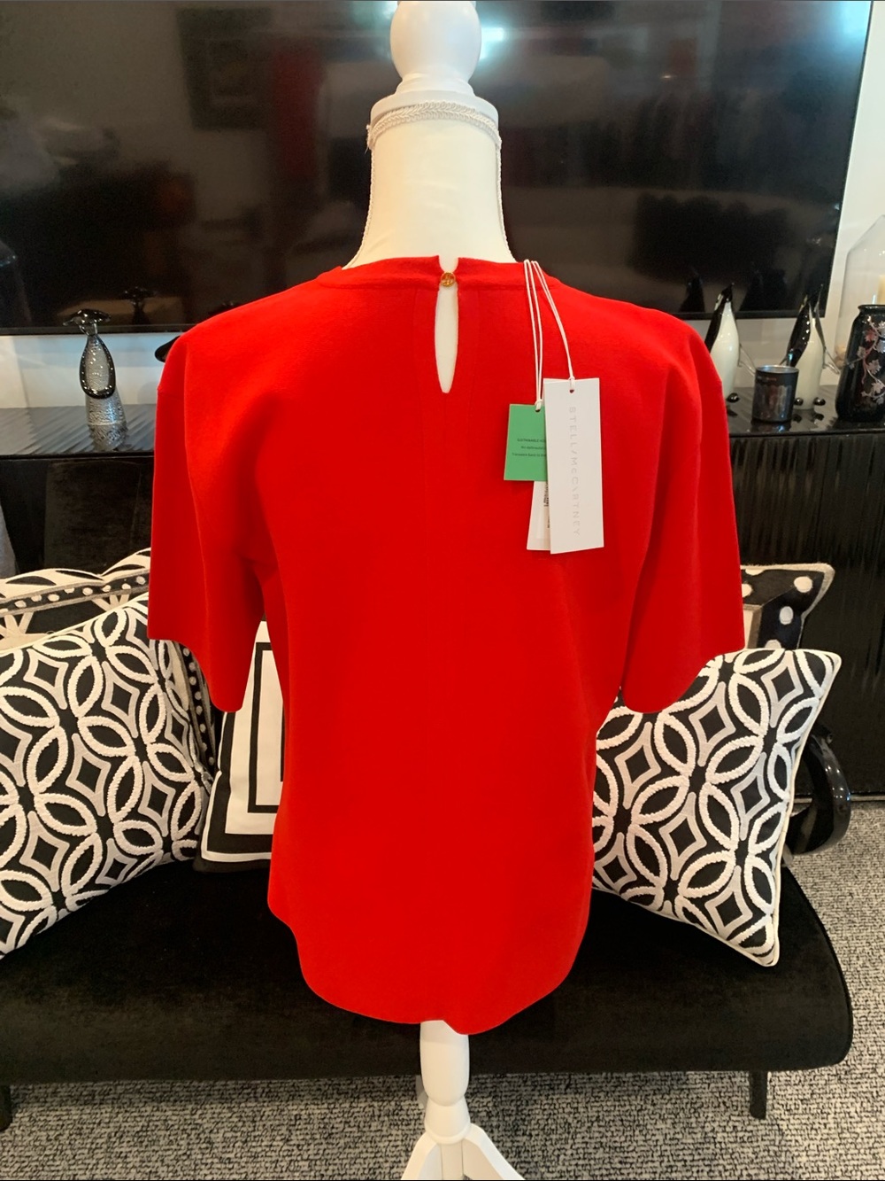 NWT Stella McCartney Bold Red Flared Knit Top & Pants Set - Picture 5 of 7